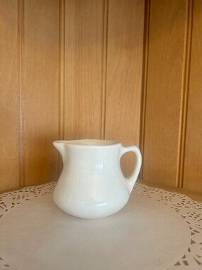 Vintage White Ceramic Miniature Buffalo China Restaurant Ware Individual Creamer